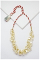 Shell Pearl Silver Button  Necklace