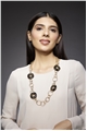 Perla Black Glass And Rings Long Necklace