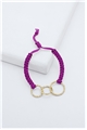 Infinity Gold Link Purple Thread Bracelet