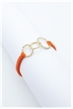 Infinity Gold Link Orange Thread Bracelet