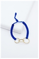 Infinity Gold Link Blue Thread Bracelet