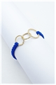 Infinity Gold Link Blue Thread Bracelet