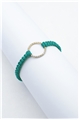 Gold Mini Ring Green Thread Bracelet