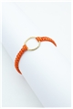 Gold Mini Ring  Orange Thread Bracelet