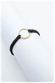 Gold Mini Ring  Black Thread Bracelet
