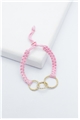 Infinity Gold Link Pink Thread Bracelet