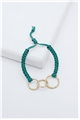 Infinity Gold Link Green Thread Bracelet