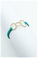 Infinity Gold Link Green Thread Bracelet