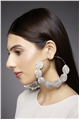 Gianna Silver Leaf Oversized Hoop Earrings