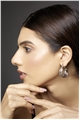 Thea Interlocked Silver Hoop Earrings