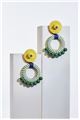 Caroline Spiral Bead Hoop Earrings