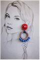 Gerbera Daisy Spiral Bead Hoop Earrings
