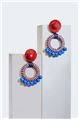 Gerbera Daisy Spiral Bead Hoop Earrings