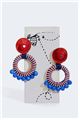 Gerbera Daisy Spiral Bead Hoop Earrings