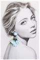Turquoise Primrose Petale Beachwear Drop Earrings