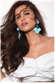 Turquoise Primrose Petale Beachwear Drop Earrings