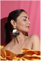 Monochrome Fushia Drop Earrings