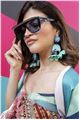 Seafoam Fushia Acrylic Drop Earrings