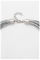 Matt Grey Pendant Layered Chord Necklace