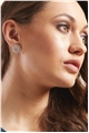 Circle Silver Cubic Zirconia Stud Earrings