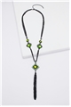 Sea Green Gemstone Pendant Tassel Necklace