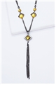 Citrine Gemstone Tassel Necklace