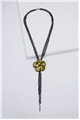 Olive Petal Enamel Pendant Tassel Necklace