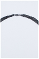 Olive Petal Enamel Pendant Tassel Necklace