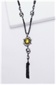 Topaz Gemstone Pendant Tassel Necklace