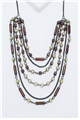 Ginger Glass Bead Layered Necklace