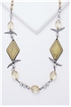 Diamond Bead Glass Stone Necklace