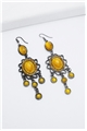 Amber Gemstone Drop Earrings