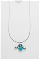 Turquoise Aquamarine Halo Bee Pendant Necklace