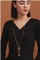 Star-Light Gold Pearl Drop Necklace