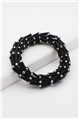 Matt Black Spiral Crystal Bracelet