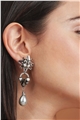 Silver-Striking Pearl Drop Earrings
