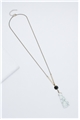 White Turquoise Stone Marble Bar Pendant Necklace