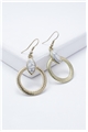 White Stone Gold Hoop Earrings