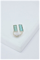 Twin Turquoise Bar Marble Ring