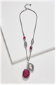 Rose Crystal Pendant Long Necklace
