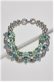 Flamboyant Peacock Cluster Pearl Crystal Bib Necklace