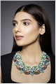 Flamboyant Peacock Cluster Pearl Crystal Bib Necklace