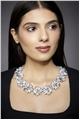 Wishes on the Wind White Crystal Floral Bib Necklace