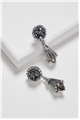 Black Spade Crystal Cone Drop Earrings