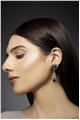 Black Spade Crystal Cone Drop Earrings