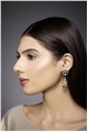 Gold Spade Crystal Cone Drop Earrings