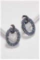 Dance All Night Blue Silver Crystal Double Hoop Earrings