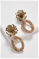 Drop The Stage Champagne Flower Burst Double Hoop Earrings