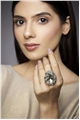 Charms of The Night Champagne Crystal Statement Ring