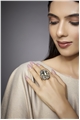 Charms of The Night Champagne Crystal Statement Ring